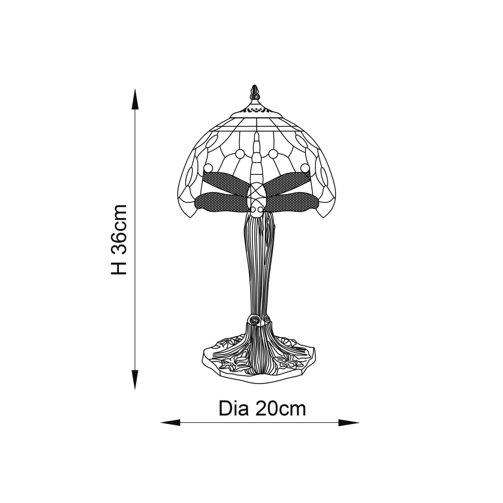 Lampada da tavolo Tiffany Dragonfly Flame rossa E14 40W