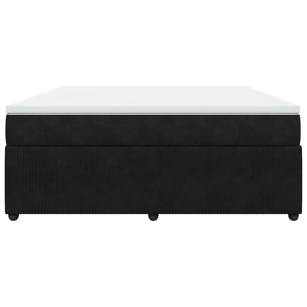 Giroletto a Molle con Materasso Nero 180x200 cm in Velluto 3285658