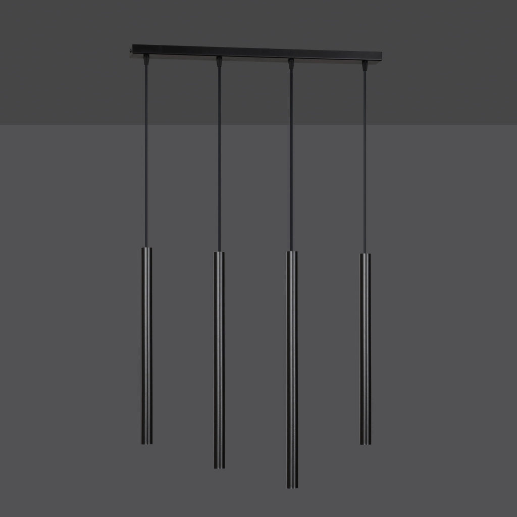 Lampadario Emibig Selter 4xG9 nero regolabile 120cm