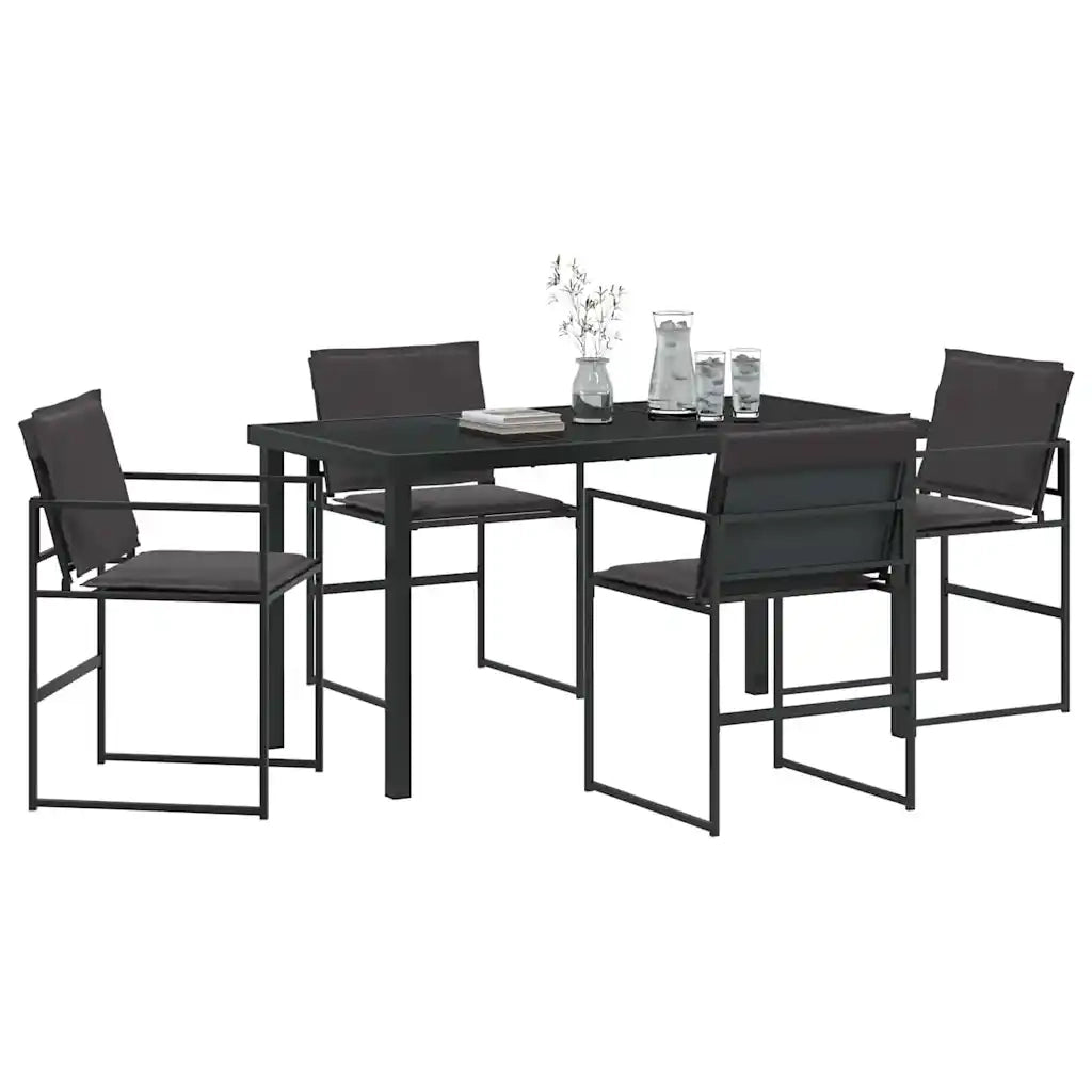 Set da Pranzo per Giardino 5 pcs Nero 3379333
