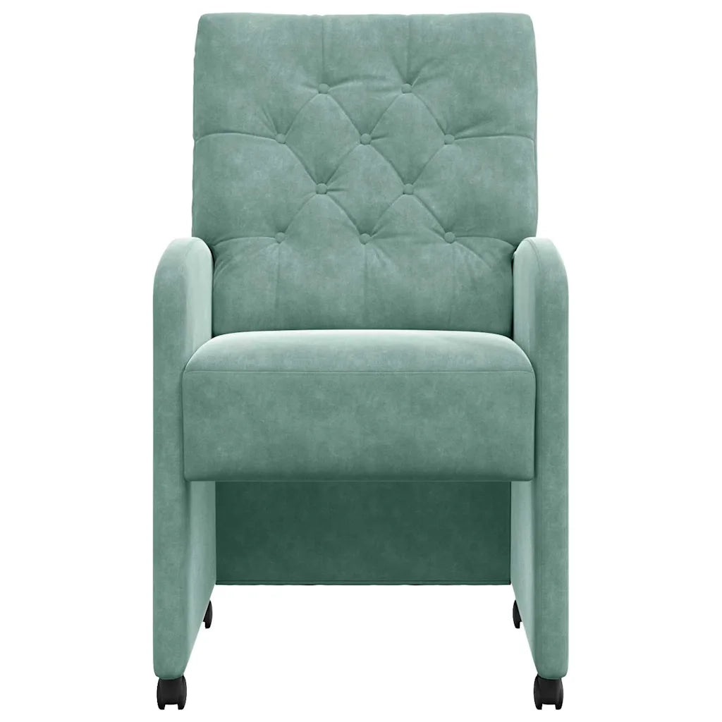 Sedie da Pranzo con Ruote 2 pcs verde mare 58 x 67 x 97 cm