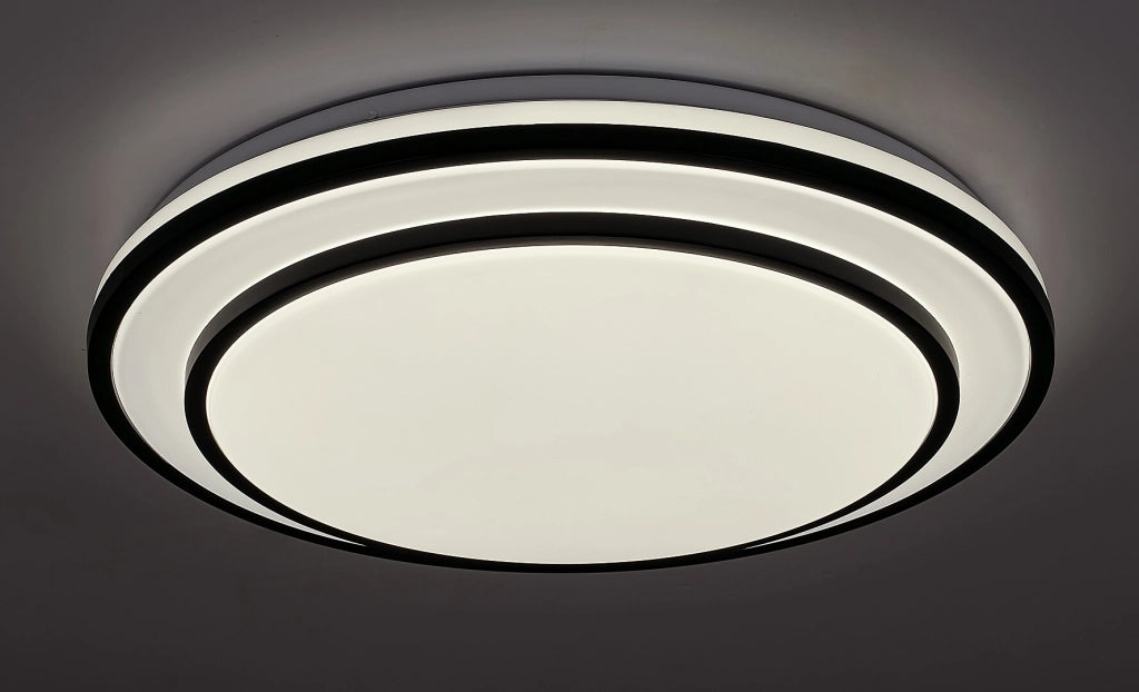 Plafoniera LED dimmerabile Lupita 49cm nera 40W con telecomando