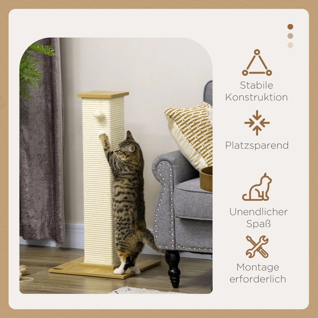 Tiragraffi per gatti ¨C zephmum ¨C 38x38x80 cm, beige e marrone