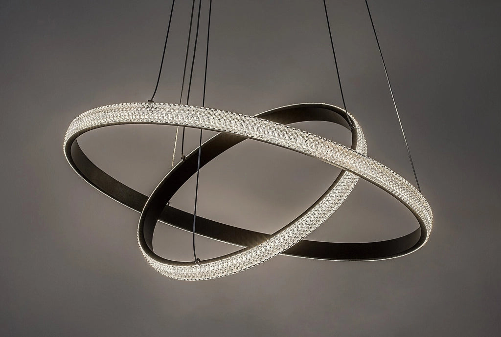 Lampadario Rabalux Grete LED 60W doppio anello Ø60 nero
