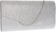 Clutch per donna con pietre di strass, argento