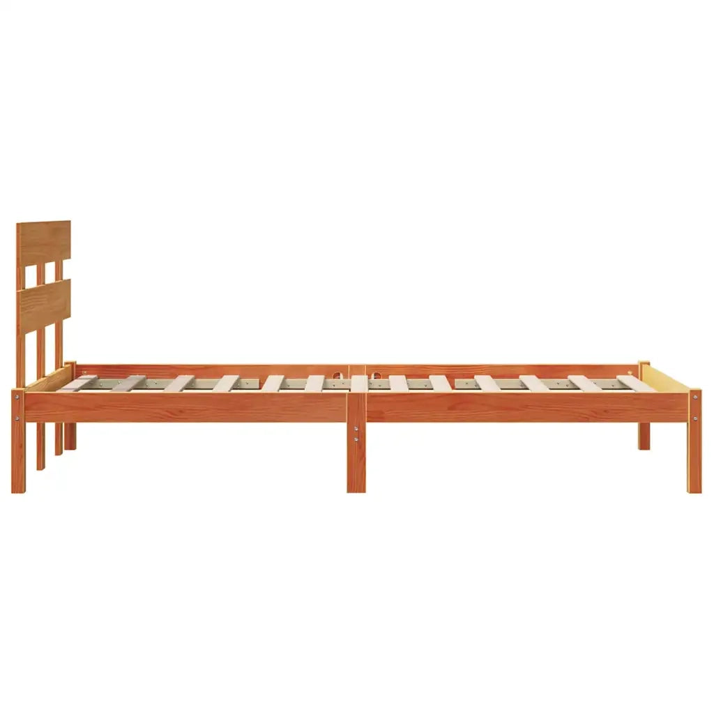 Struttura del letto-Giroletto Marrone 100 x 200 cm Legno massello di pino 360066