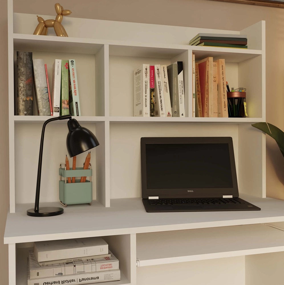 Alzata per biurka 100 cm bianco libreria per libri documenti