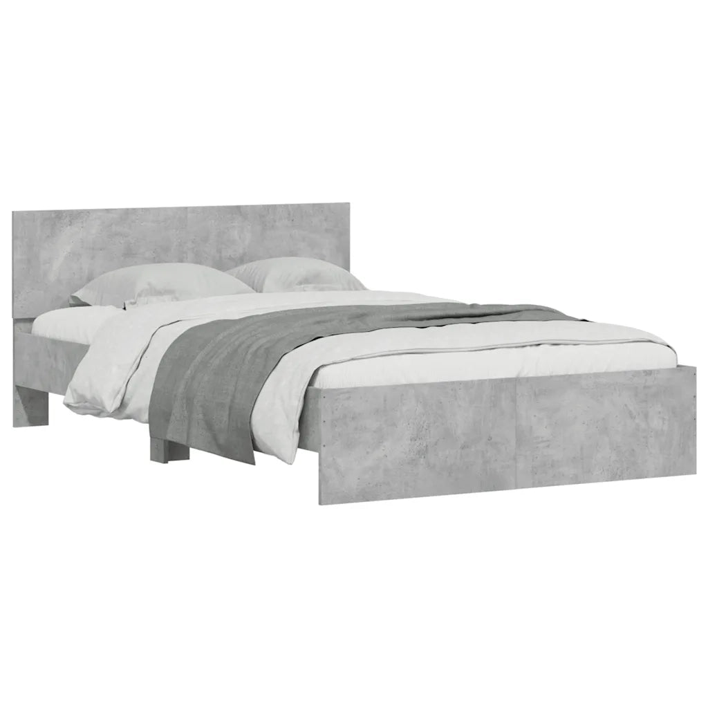 Giroletto con Testiera e LED Grigio Cemento 135x190 cm 3207633