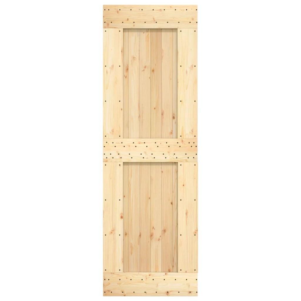 Porta scorrevole Naturale e Nero 70 x 210 cm 3445067