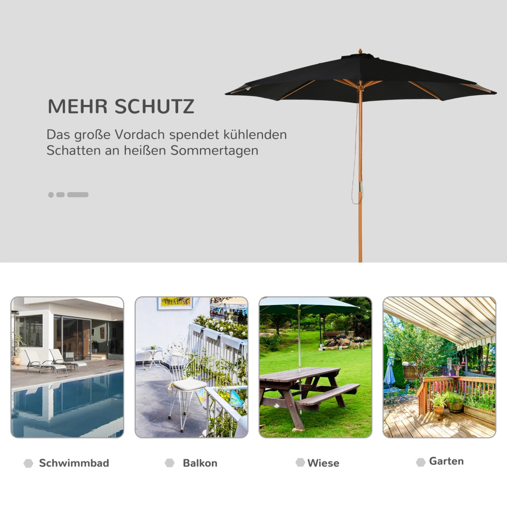 Sonnenschirm in legno ¨C Minimal ¨C ? 300 cm nero