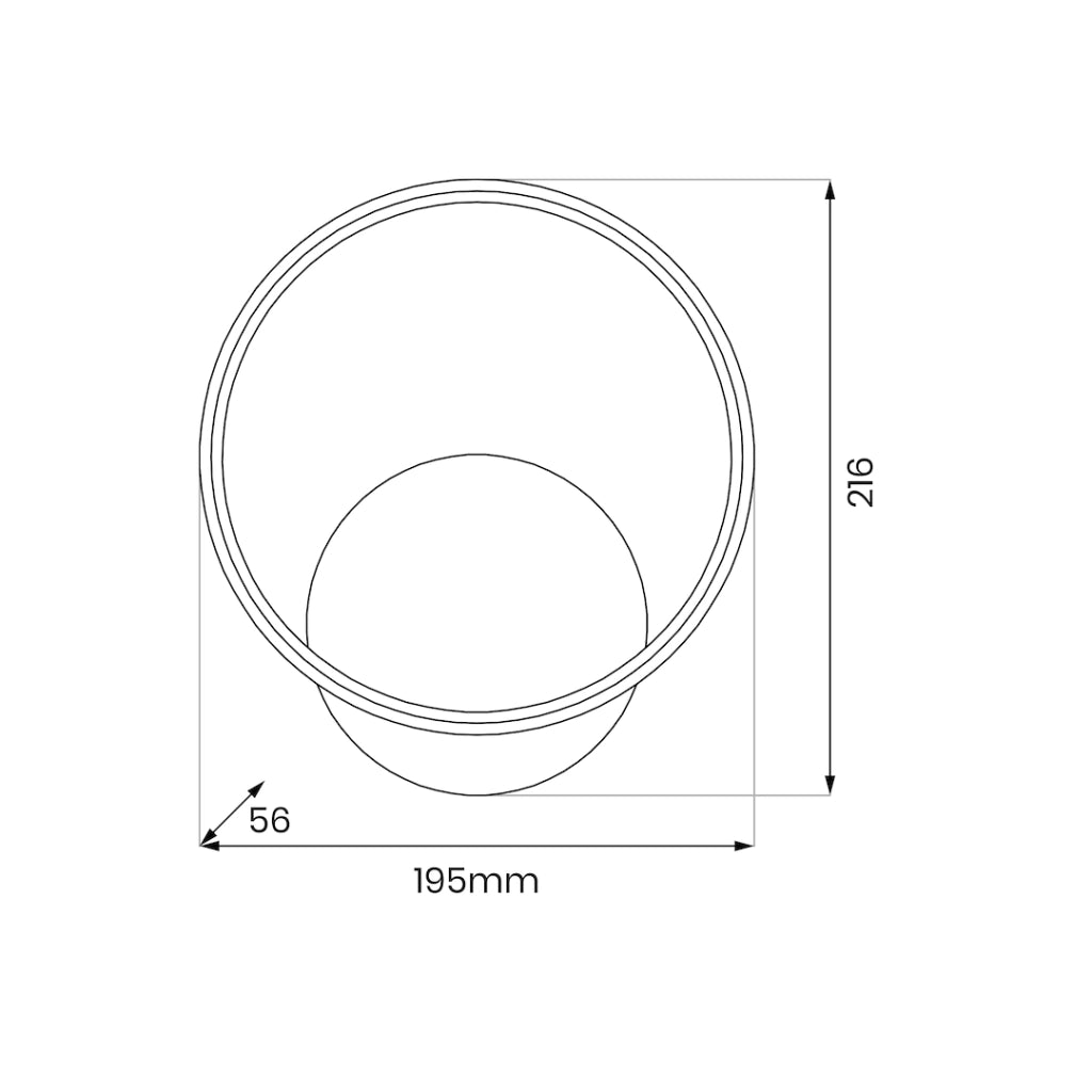 Applique moderna anello Ø20 LED 7W 4000K oro Milagro