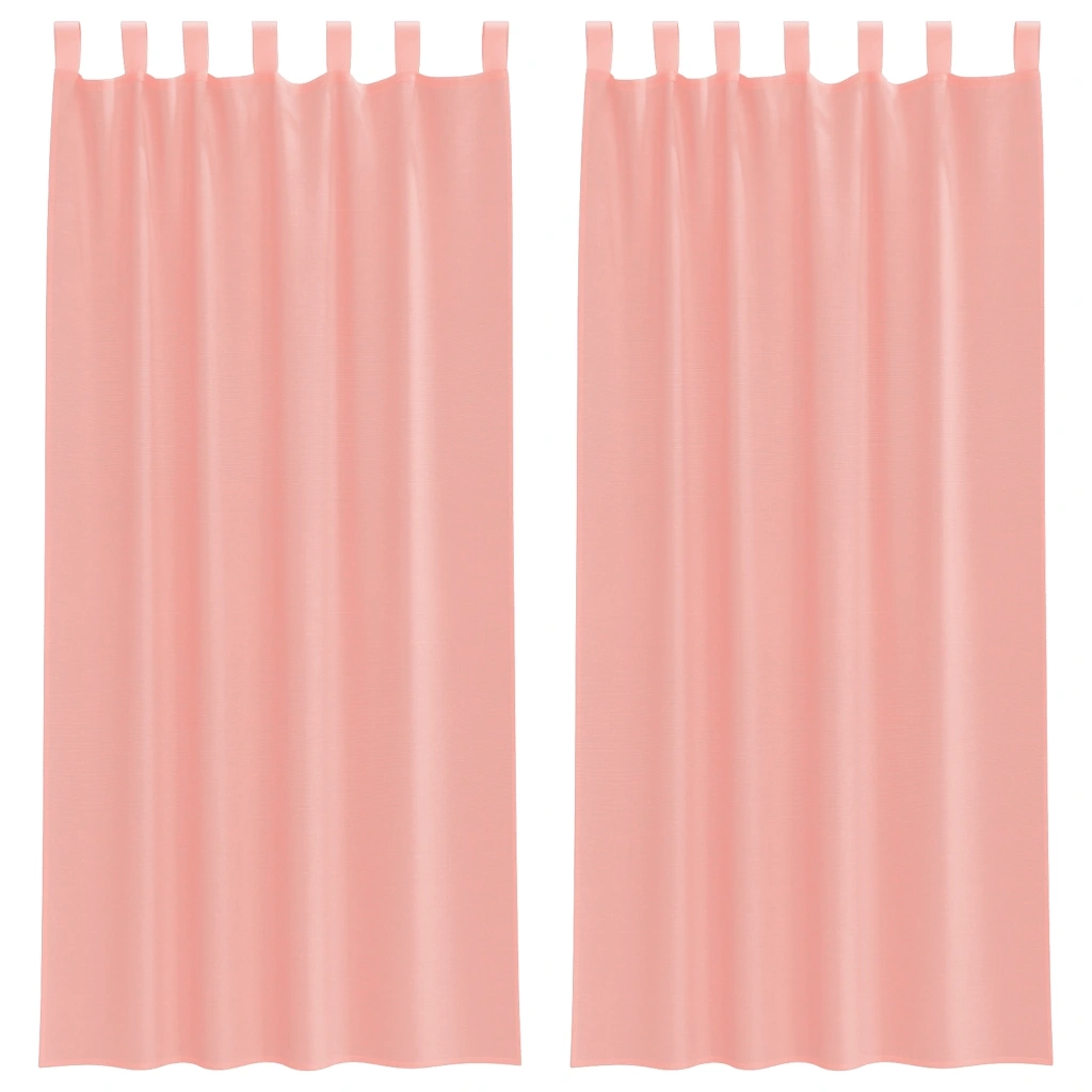 Tende in Voile con Tasche per Aste 2 pz Rosa 4102198