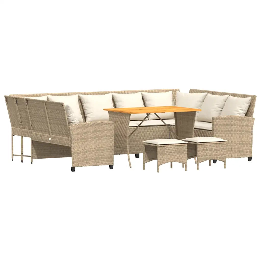 Set Divano da Giardino 4 pz con Cuscini Beige in Polyrattan 3365340