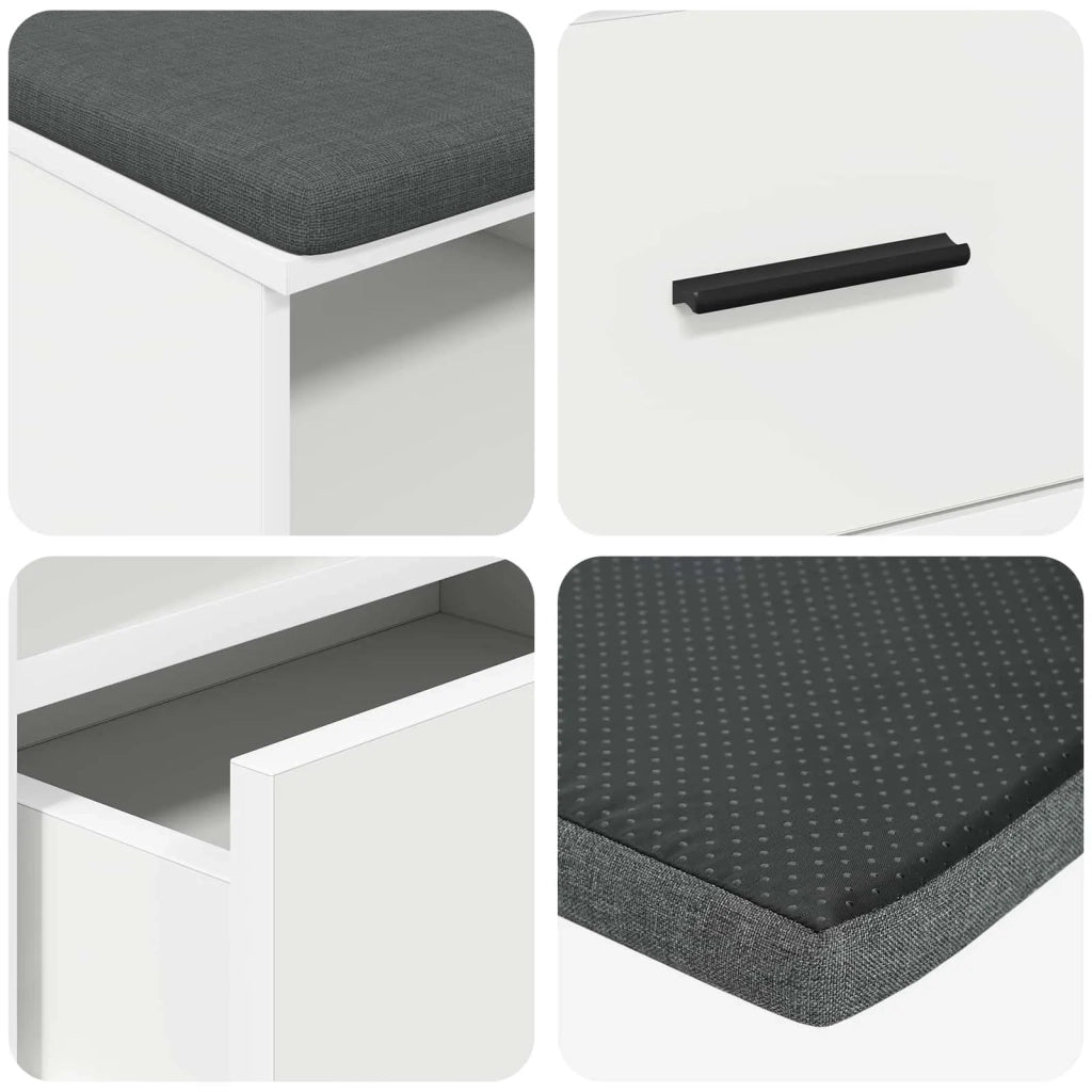 Panca per ingresso con cuscino Bianco 100 x 38 x 46 cm 891464