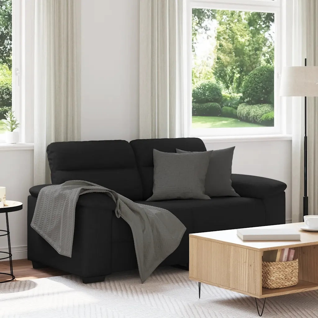 Divano a 2 Posti Nero 160x81x84 cm in Tessuto 4105299