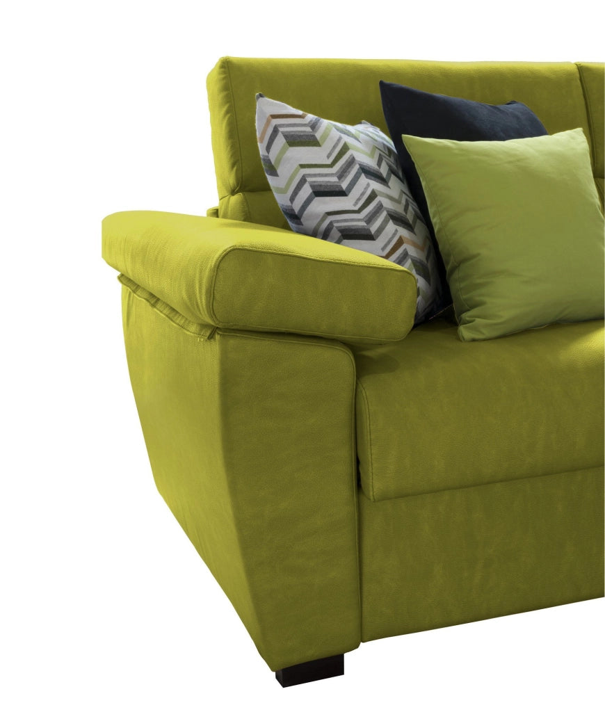Tolle, Divano Letto con Penisola Sfoderabile Made in Italy, 285x160 cm Verde