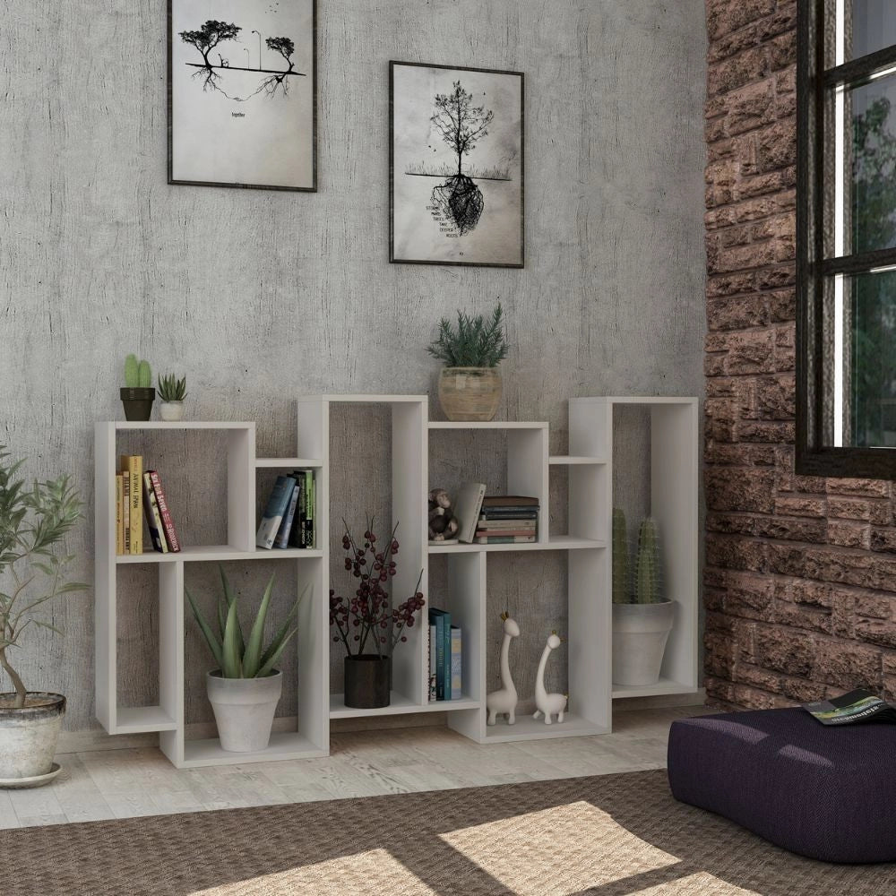 Libreria bifacciale bianca 96x25,5x168,5 cm