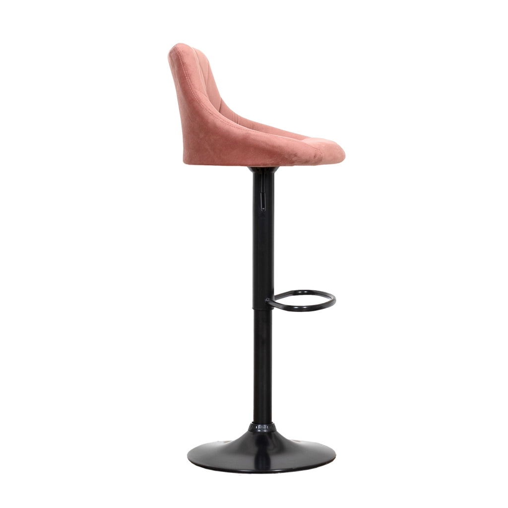Set di 2 sgabelli da bar in velluto rosa ROBIN