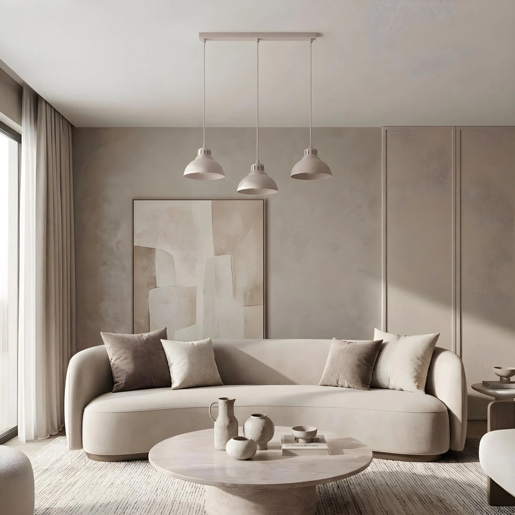 Lampada a sospensione a barra Sven 3xE27 cashmere Luminex