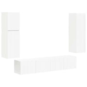 Set mobile TV Montaggio a parete 4 pz | Armadietto TV | Mobile Porta TV Bianco Legno multistrato