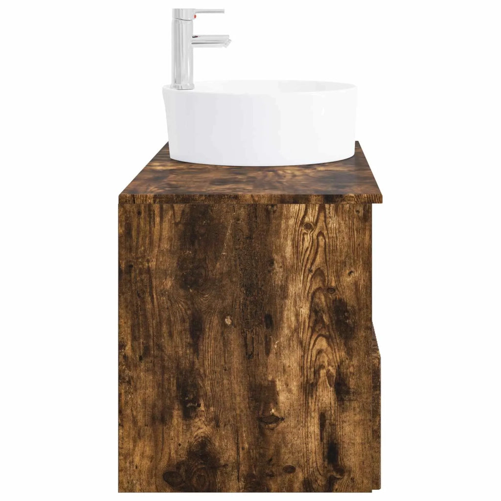 Set di mobili per il bagno 2 pz Rovere Fumo 3404079