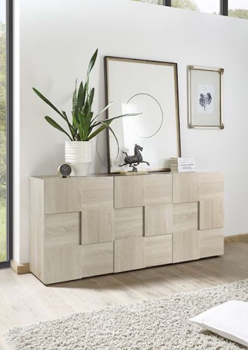 Credenza Moderna, 3 ante Rovere Samoa, ZLCMS-MD3ARS