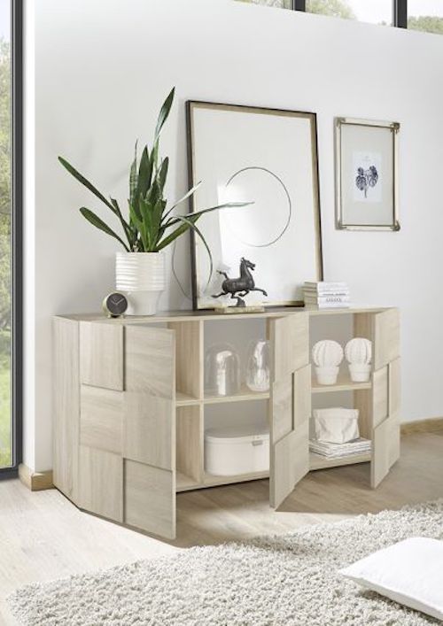 Credenza Moderna, 3 ante Rovere Samoa, ZLCMS-MD3ARS