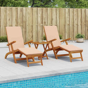Lettino prendisole reclinabile e pieghevole 3 pcs Beige 3415410
