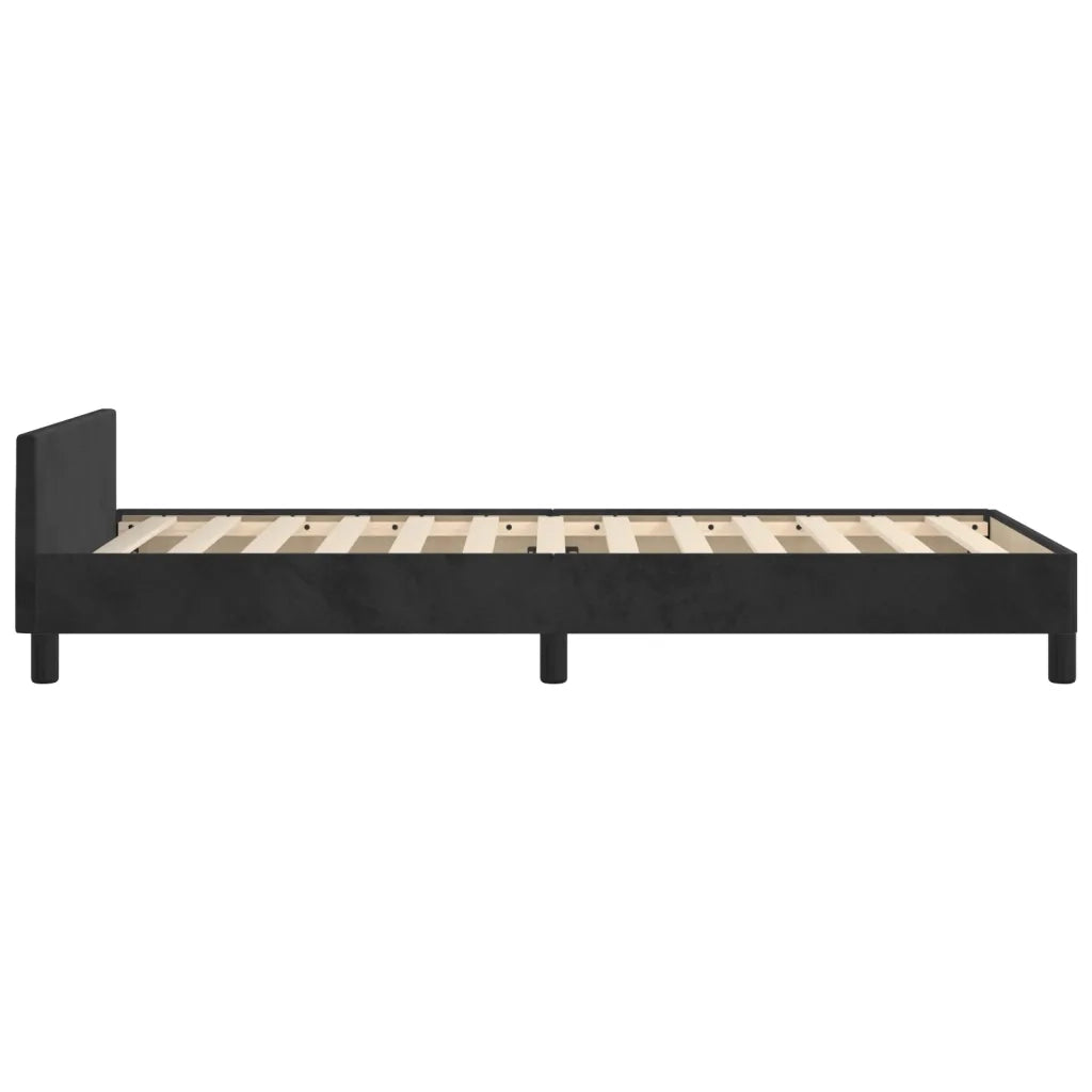 Giroletto senza Materasso Nero 100x200 cm in Velluto 3125619