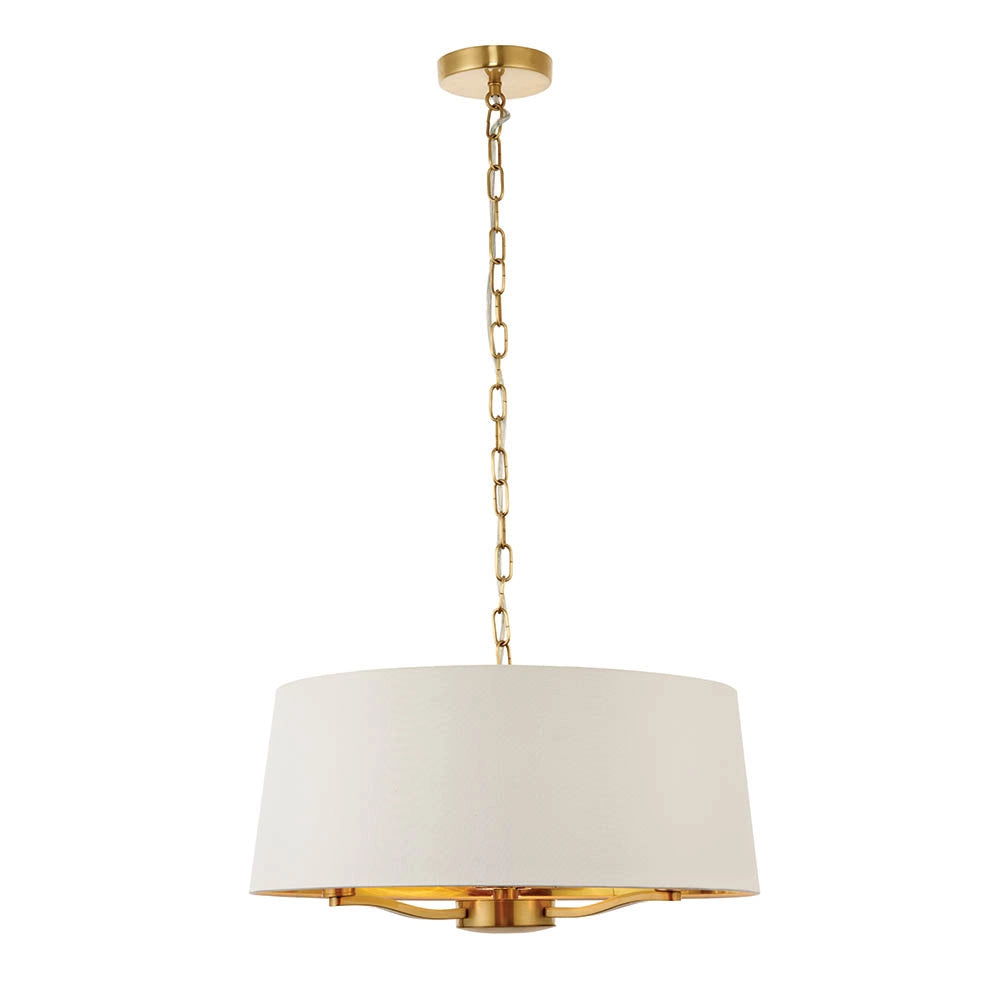 Lampadario Harvey Endon oro satinato bianco 3xE14 40W