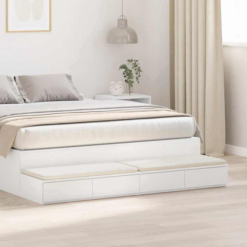 Cassetti per letto | Comodino | Armadio da Notte | Mobiletto da notte con cassetto Bianco 140 x 36,5 x 16,5 cm