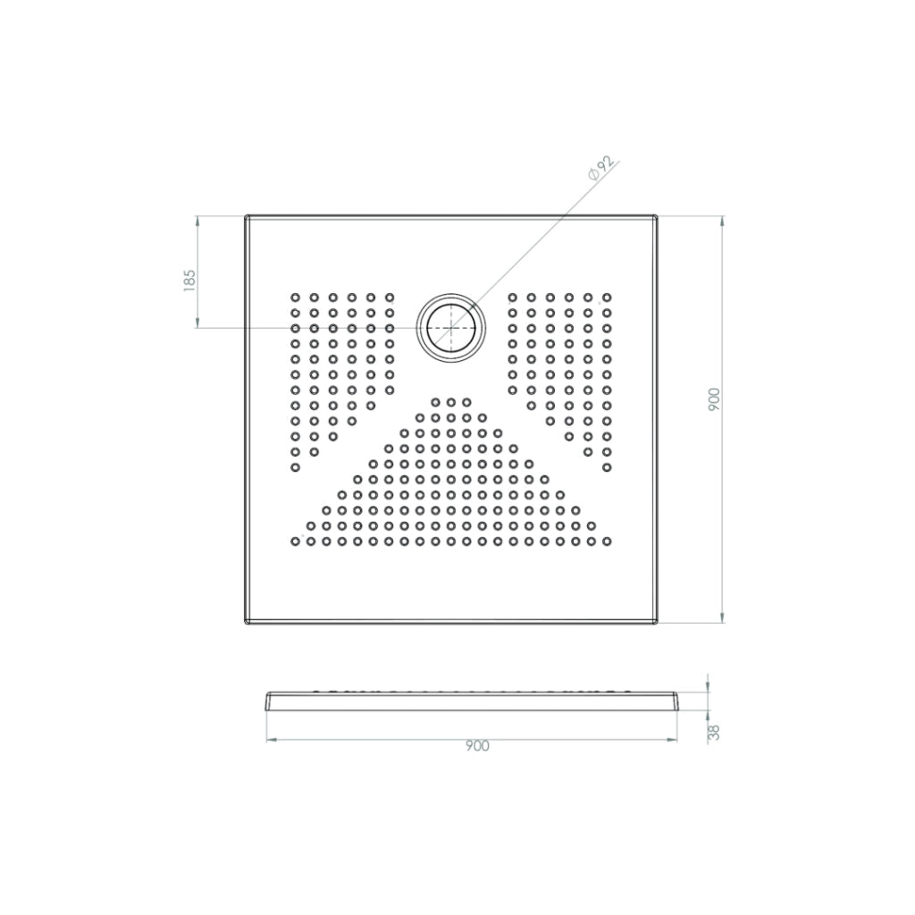 Piatto doccia antiscivolo 90x90 cm 3 cm