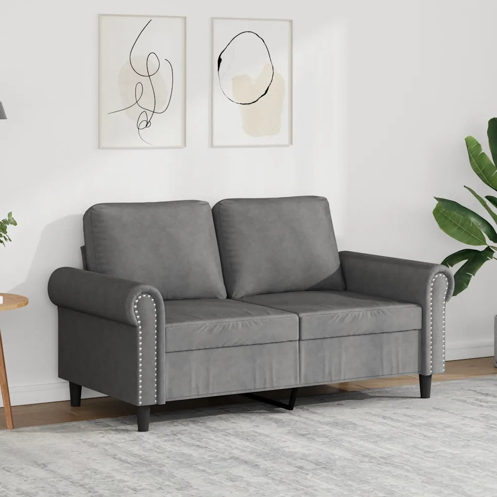 Divano a 2 Posti-Sofa 2 Posti grigio scuro 120 cm in Velluto 287011