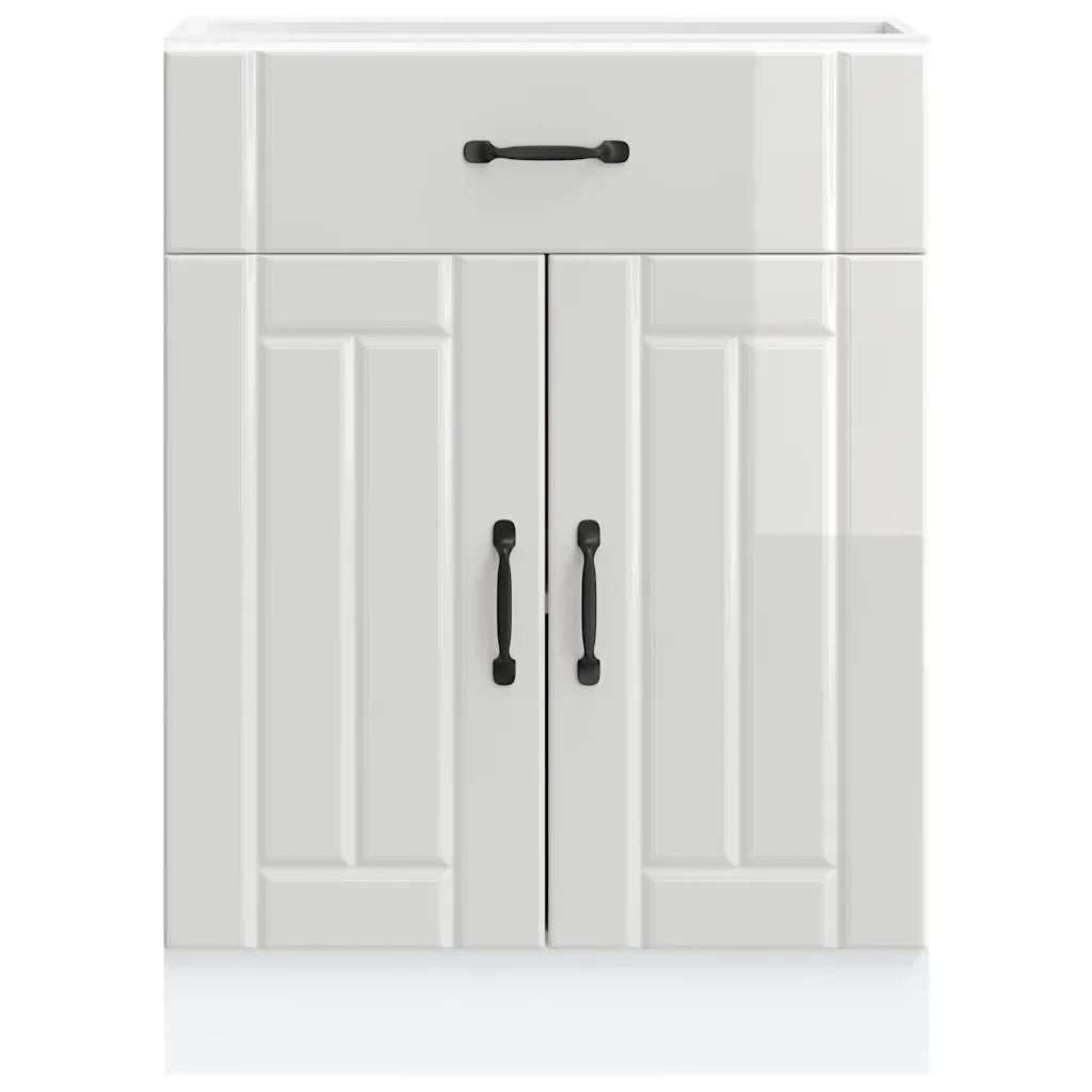 Base da Cucina Lucca Bianco Lucido in Legno Multistrato 853729