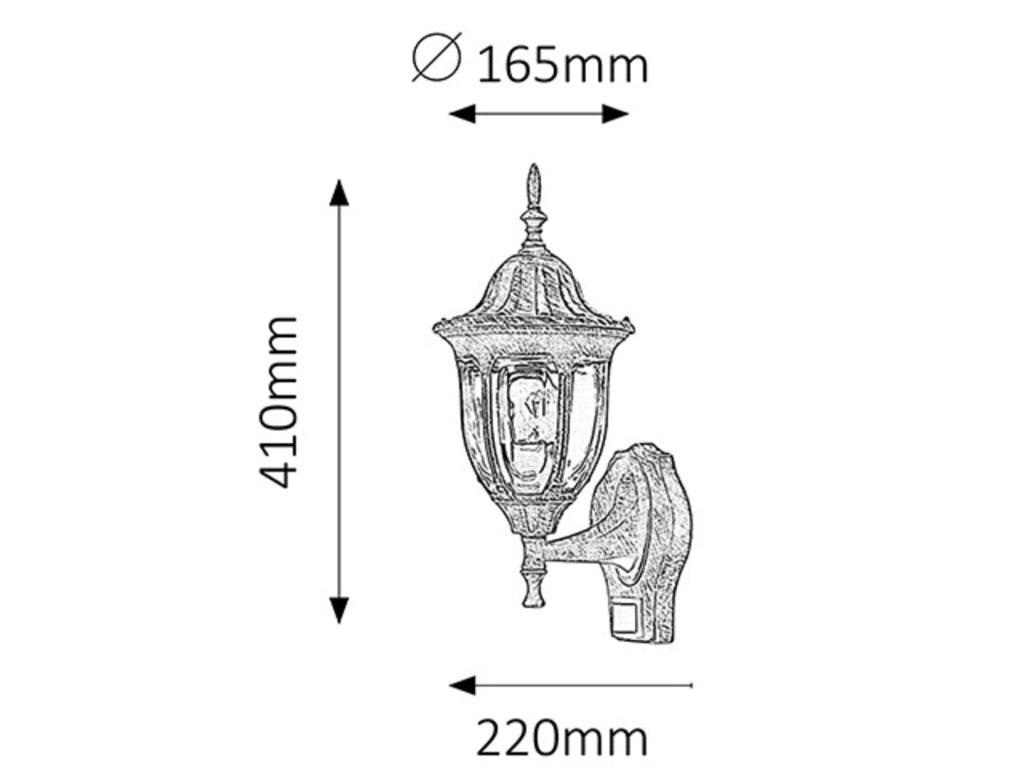 Applique esterna Milano ottone, sensori, E27 Rabalux 8370