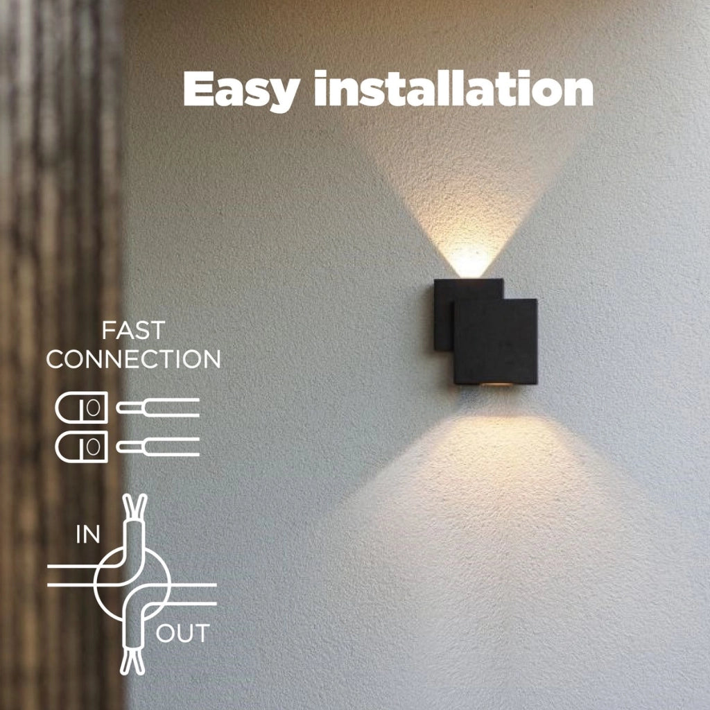 Applique esterna LED Rialto nera Lutec 14,8W 3000K IP44