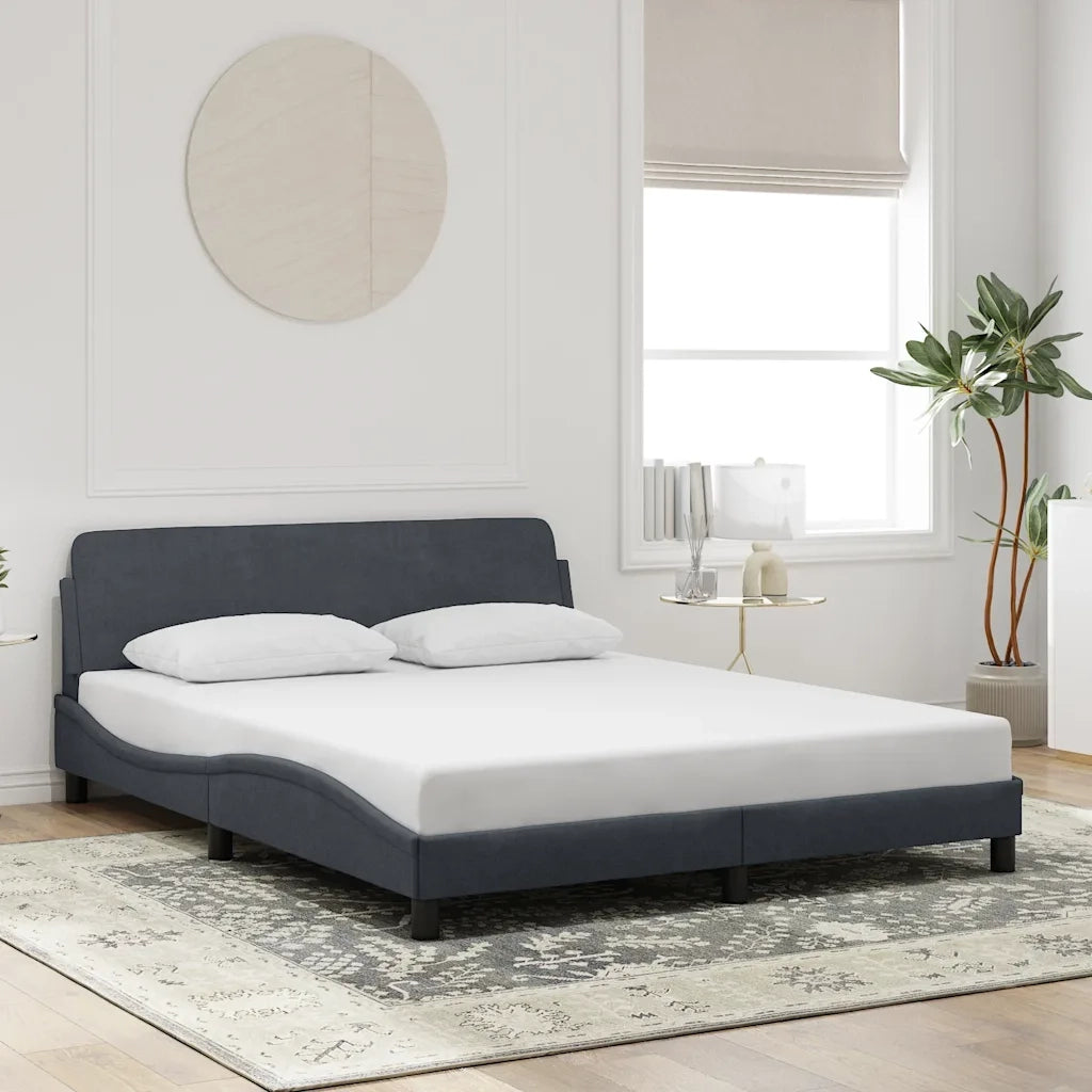 Giroletto-Struttura Letto Dover Grigio Scuro 160x200 cm Velluto