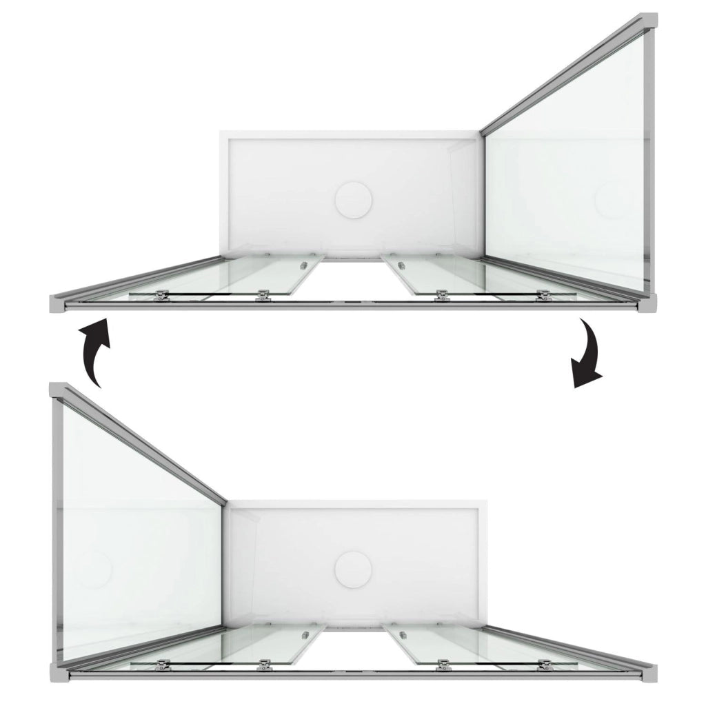 Box Doccia Angolare 70x150 cm 2 Ante Scorrevoli in Cristallo Opaco 6mm H185 Fosterberg Kolding Duo