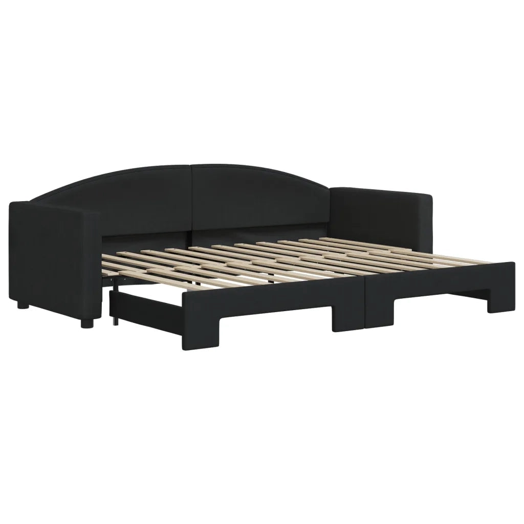 Divano letto | Sof¨¤ letto | Letto singolo Estraibile Nero 80x200 Tessuto