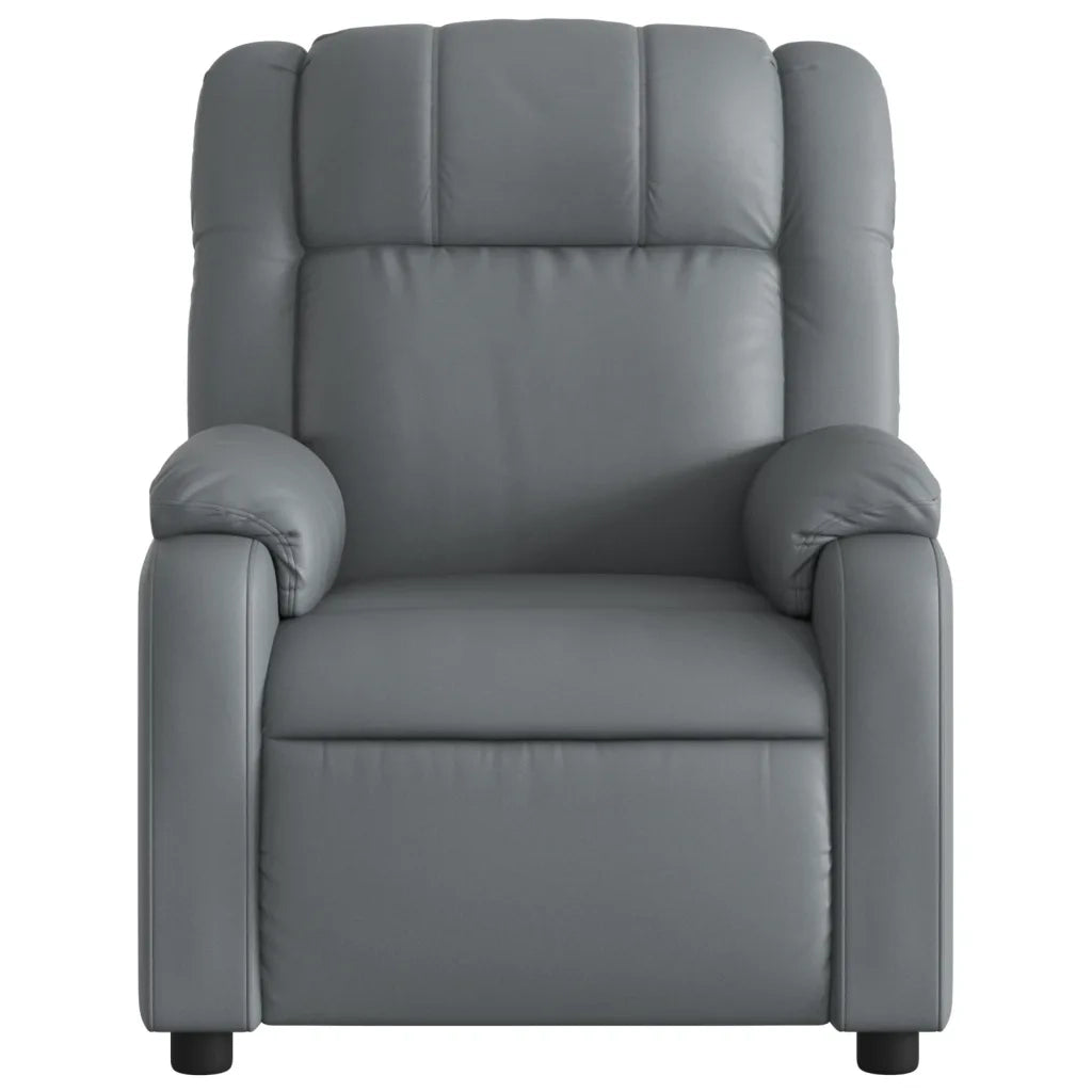 Poltrona Reclinabile Grigia in Similpelle 373525