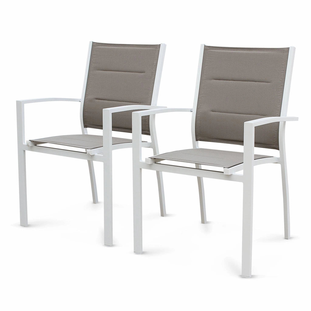 Set tavolo da giardino allungabile in alluminio con 8 posti, bianco