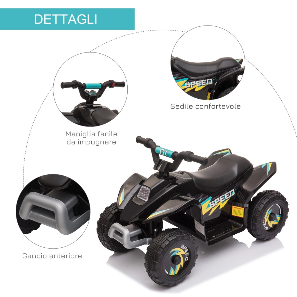 Quad Elettrico per Bambini ¨C Minimal ¨C Nero 72x40x45.5 cm