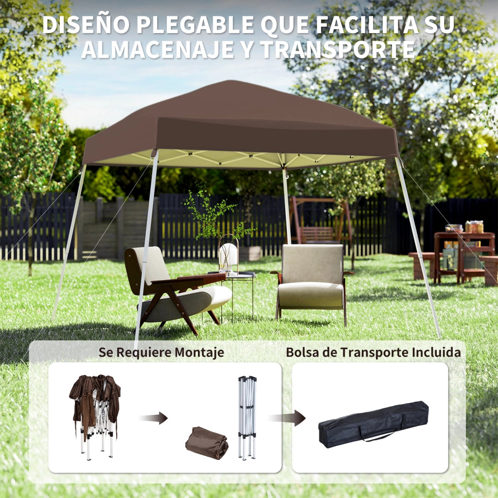 Carpa da giardino pieghevole 240x240 cm ¨C zephmum ¨C marrone