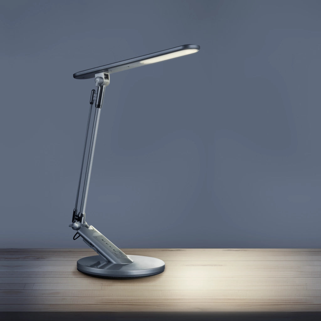 Lampada da scrivania LED dimmerabile USB argento Polux