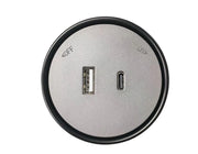 Presa Usb A + Usb C Plug&Play Grigia per Binario Elettirficato
