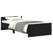 Letto singolo | Letto per adulti | Giroletto senza Materasso Rovere Nero 75x190 cm in Truciolato