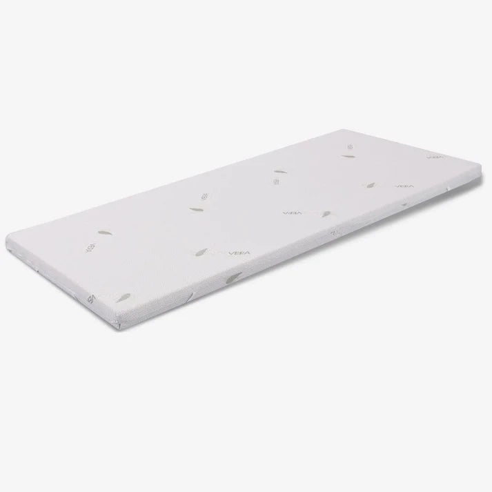 Topper Una Piazza e Mezza 120x195 in waterfoam - alto 3 cm, sfoderabile, tessuto AloeVera | Correttore H3