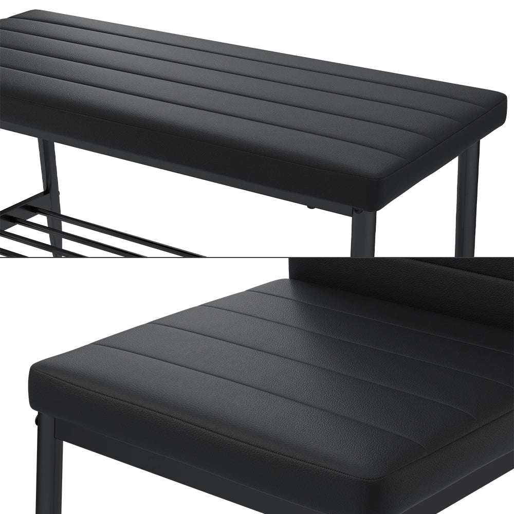 Vicco Panca e sedia Nero 85 x 46.5 cm Set da 3 pezzi