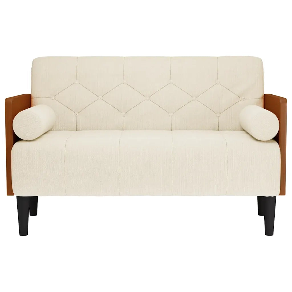 Divano Divanetto con Cuscini-Sofa Bolster 110 cm Lino