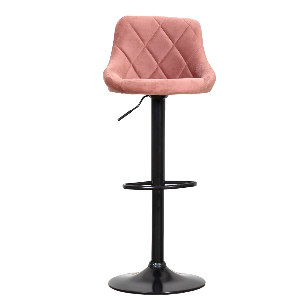 Set di 2 sgabelli da bar in velluto rosa ROBIN